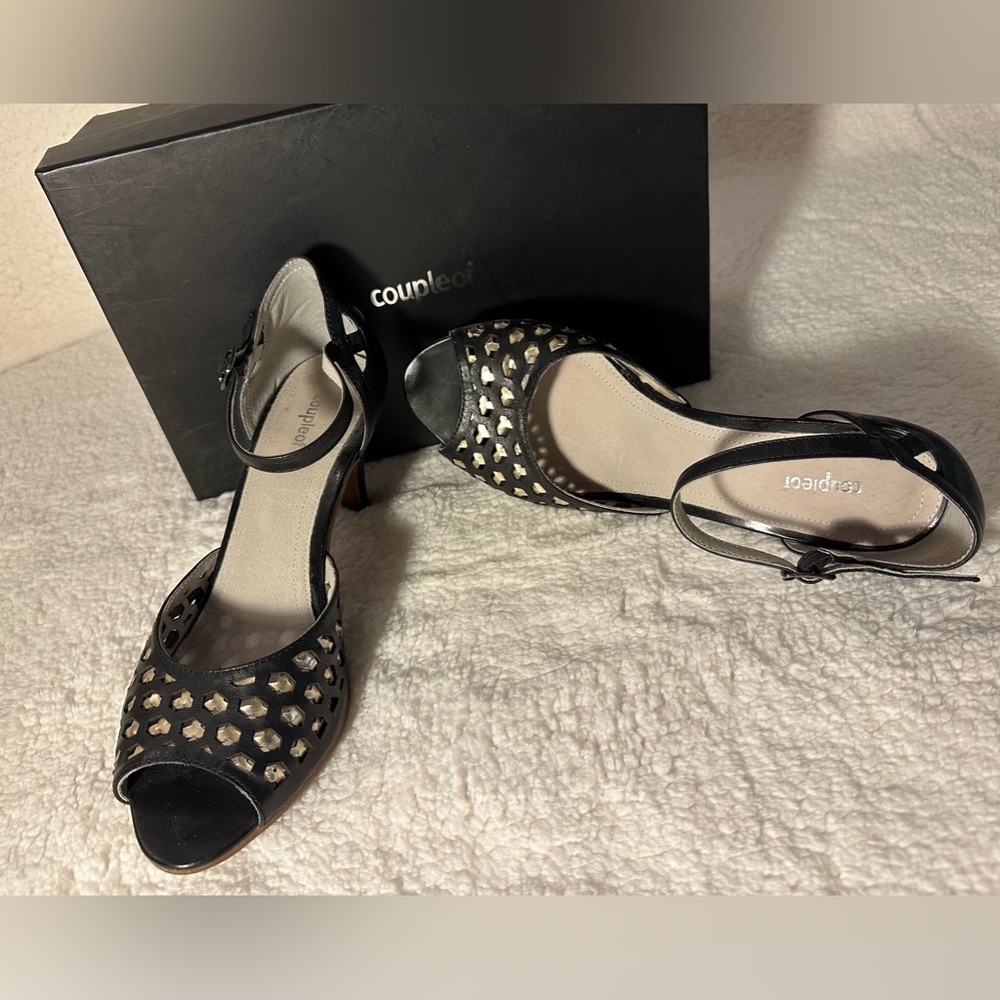 Coupleof Black an Gold Heels